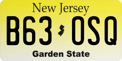 NJ license plate B63OSQ