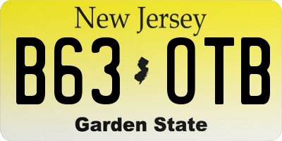NJ license plate B63OTB