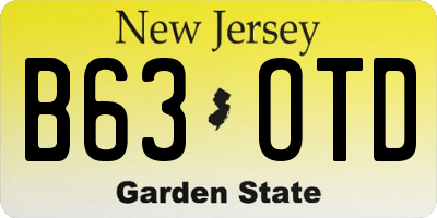 NJ license plate B63OTD