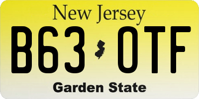 NJ license plate B63OTF
