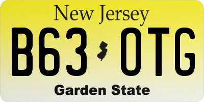NJ license plate B63OTG