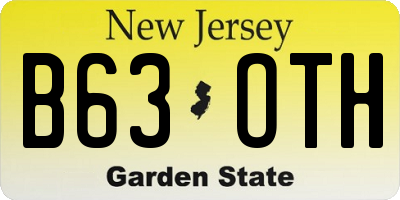 NJ license plate B63OTH