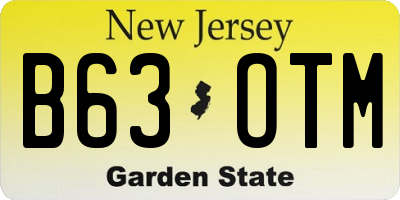 NJ license plate B63OTM