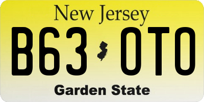 NJ license plate B63OTO