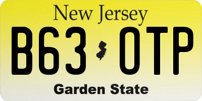 NJ license plate B63OTP