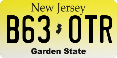 NJ license plate B63OTR