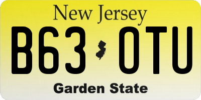NJ license plate B63OTU