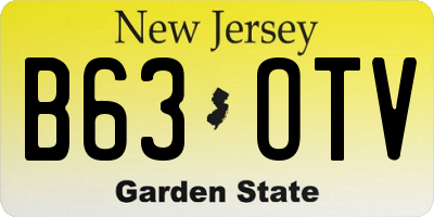 NJ license plate B63OTV