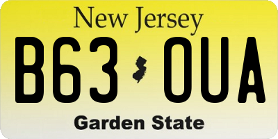 NJ license plate B63OUA