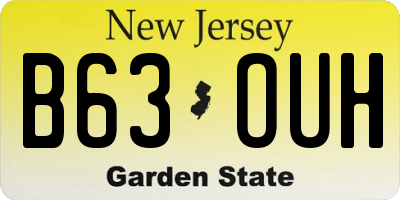 NJ license plate B63OUH