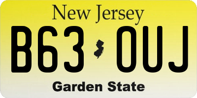 NJ license plate B63OUJ