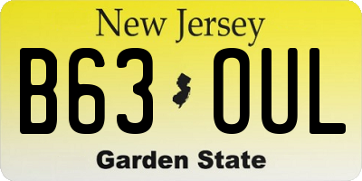 NJ license plate B63OUL