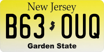NJ license plate B63OUQ