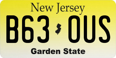 NJ license plate B63OUS