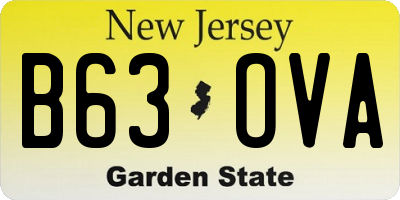 NJ license plate B63OVA