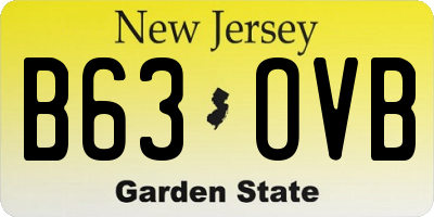 NJ license plate B63OVB