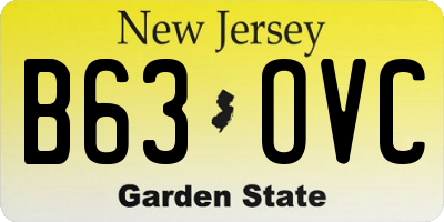NJ license plate B63OVC