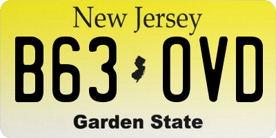 NJ license plate B63OVD