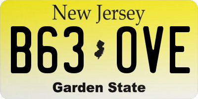 NJ license plate B63OVE