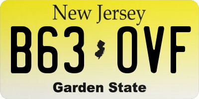 NJ license plate B63OVF