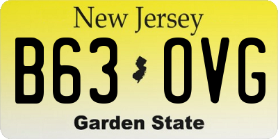 NJ license plate B63OVG