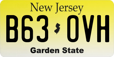 NJ license plate B63OVH