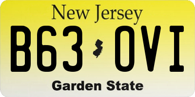 NJ license plate B63OVI