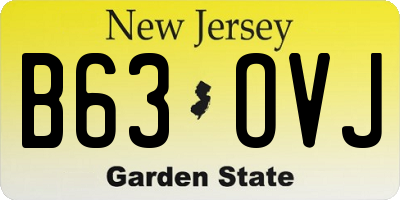 NJ license plate B63OVJ