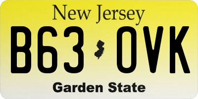 NJ license plate B63OVK