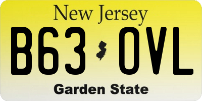 NJ license plate B63OVL