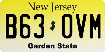 NJ license plate B63OVM
