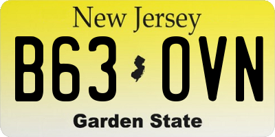 NJ license plate B63OVN
