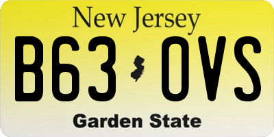 NJ license plate B63OVS