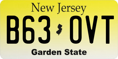 NJ license plate B63OVT
