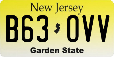 NJ license plate B63OVV