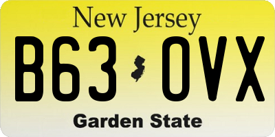 NJ license plate B63OVX