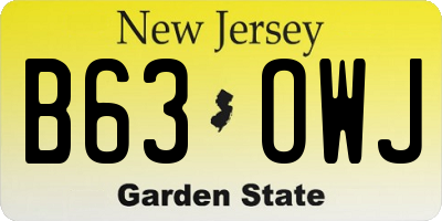 NJ license plate B63OWJ