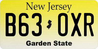 NJ license plate B63OXR