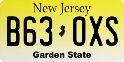 NJ license plate B63OXS