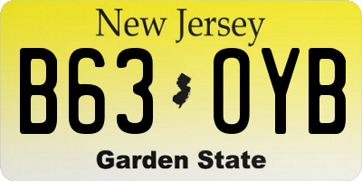 NJ license plate B63OYB