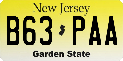 NJ license plate B63PAA