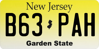 NJ license plate B63PAH