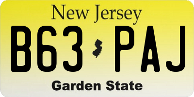 NJ license plate B63PAJ