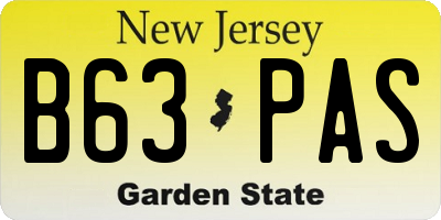 NJ license plate B63PAS