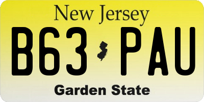 NJ license plate B63PAU