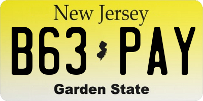 NJ license plate B63PAY