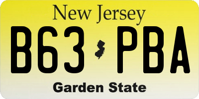 NJ license plate B63PBA