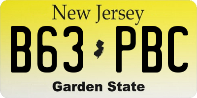NJ license plate B63PBC