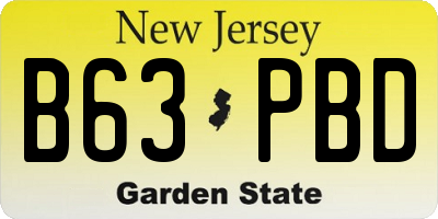 NJ license plate B63PBD