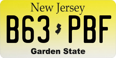 NJ license plate B63PBF